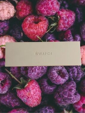 Apple Watch, Band & Charger Box Only - Rose Gold w/ Plum band